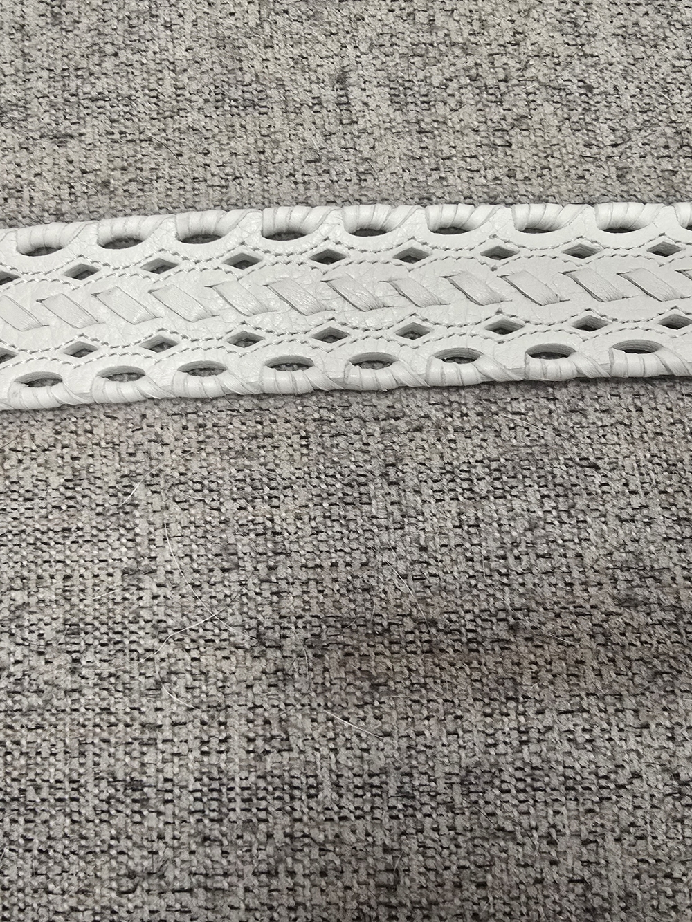 Brighton Western Women's White Belt with Silver Buckle Size 34 Woven Pattern - Picture 5 of 9